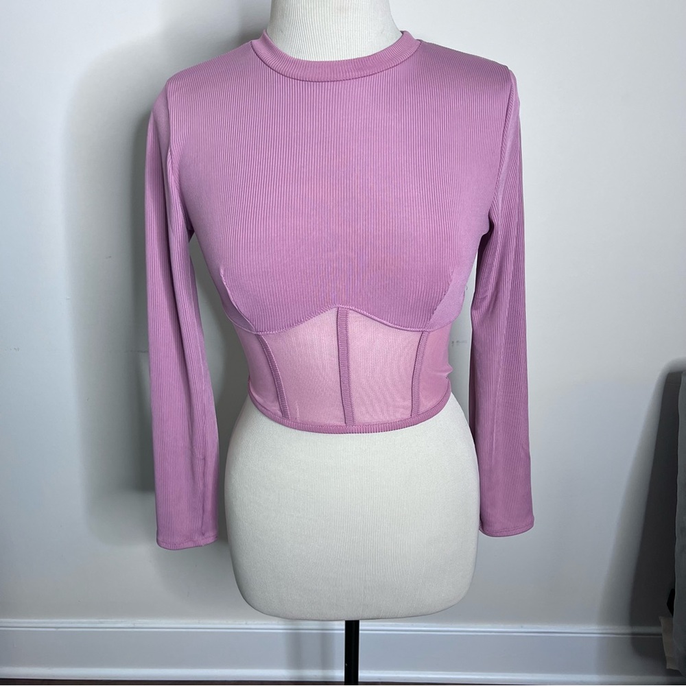 Pink top w Mesh Bottom